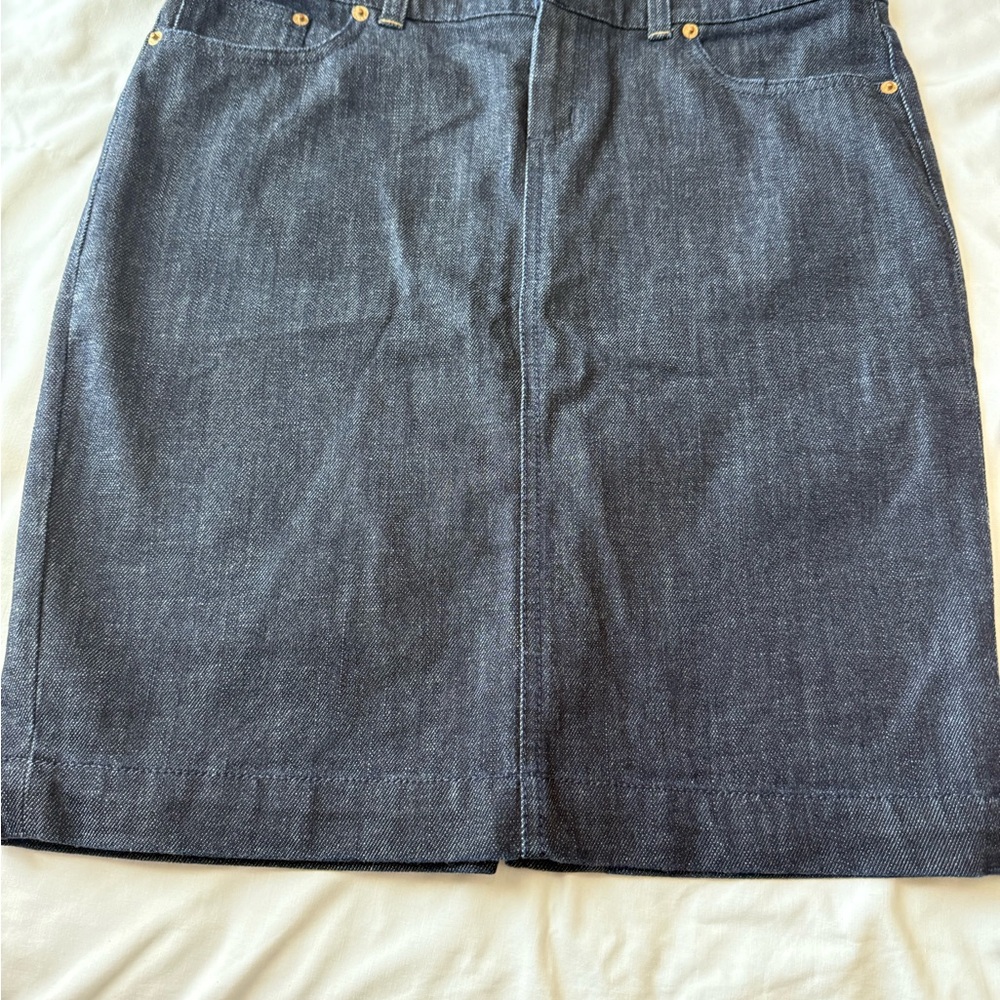 Lilly Pulitzer Black Denim Knee-Length Pencil Skirt for Work